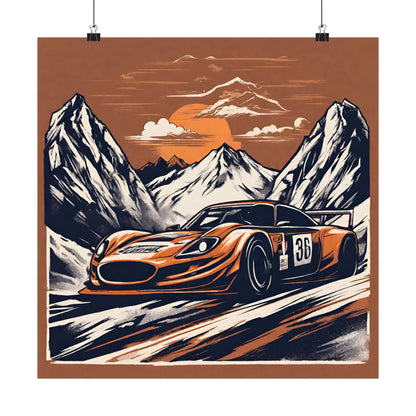 Mountain Racer Matte Vertical Poster - Vintage Car Art for Auto Enthusiasts - CreativeRino