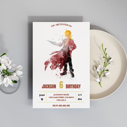 Fullmetal Alchemist  Birthday Invitation Template - CreativeRino