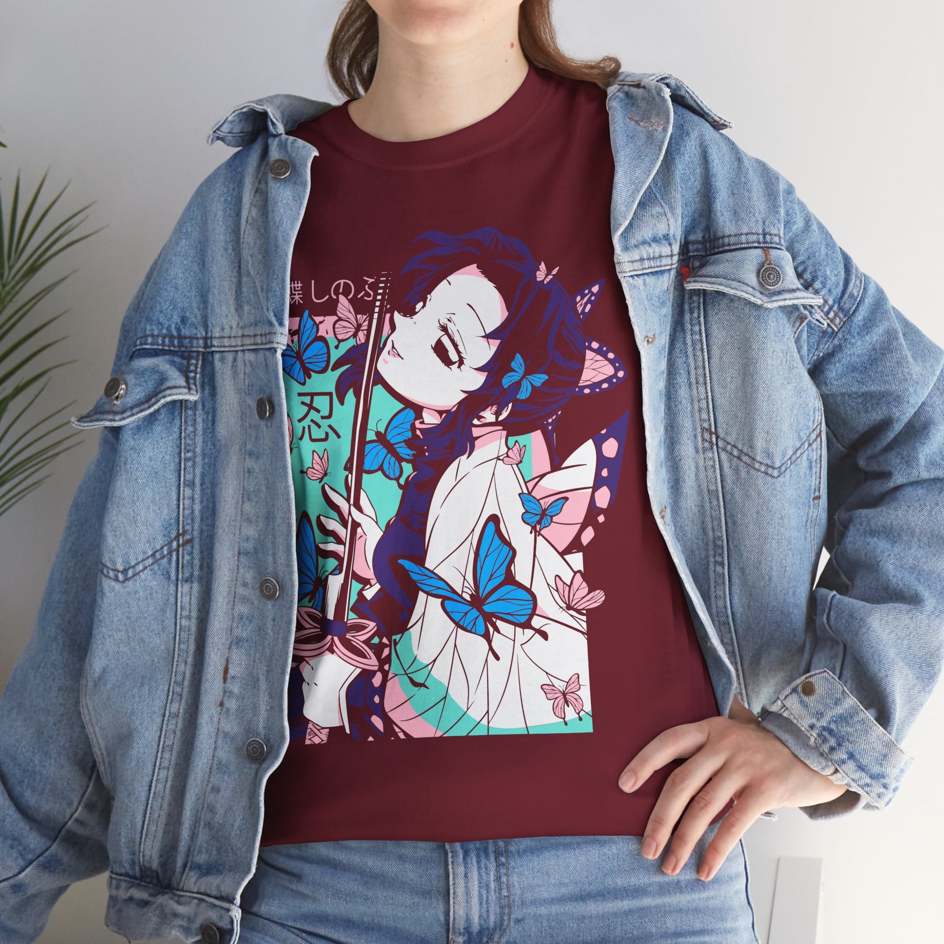 Butterfly Dreams Unisex Heavy Cotton Tee | Demon Slayer Inspired T-shirt Design - CreativeRino
