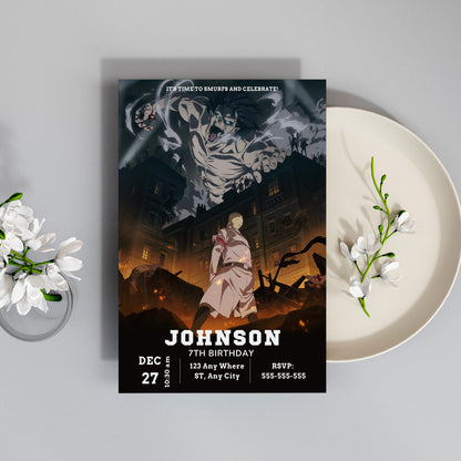 Attack on Titan Birthday Invitation Template - CreativeRino
