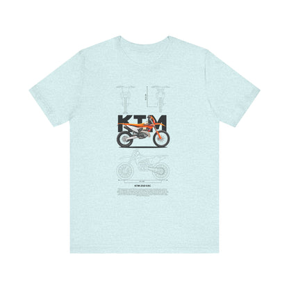 KTM 250 EXC Motorcycle Blueprint Unisex Jersey T-shirt - CreativeRino