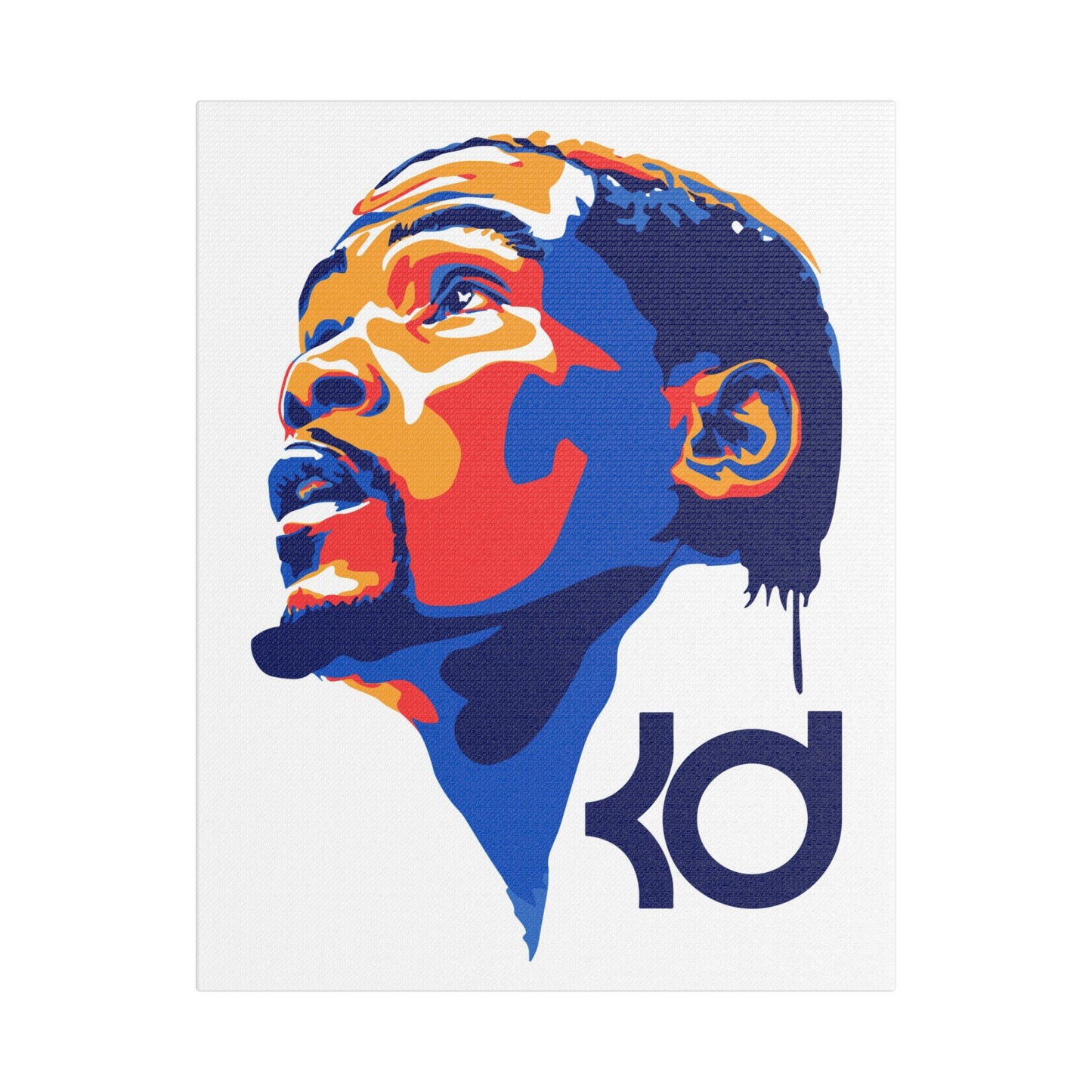 Basketball Satin Canvas Art Print - Kevin Durant Portrait - CreativeRino