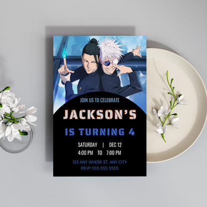 Jujutsu Kaisen Birthday Invitation Template - CreativeRino
