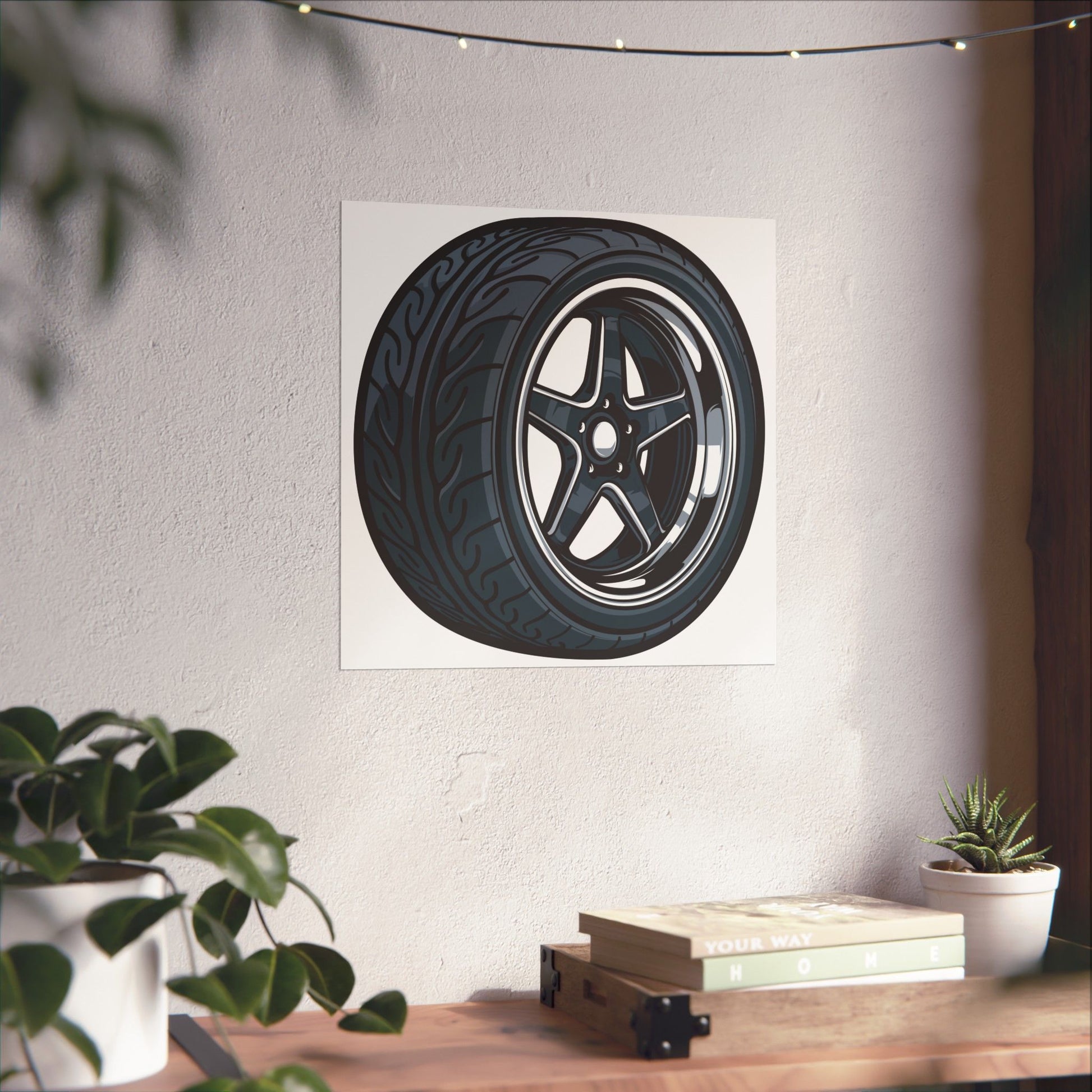 Sporty Tire Matte Square Poster - Perfect Poster for Car Lovers and Enthusiasts - CreativeRino