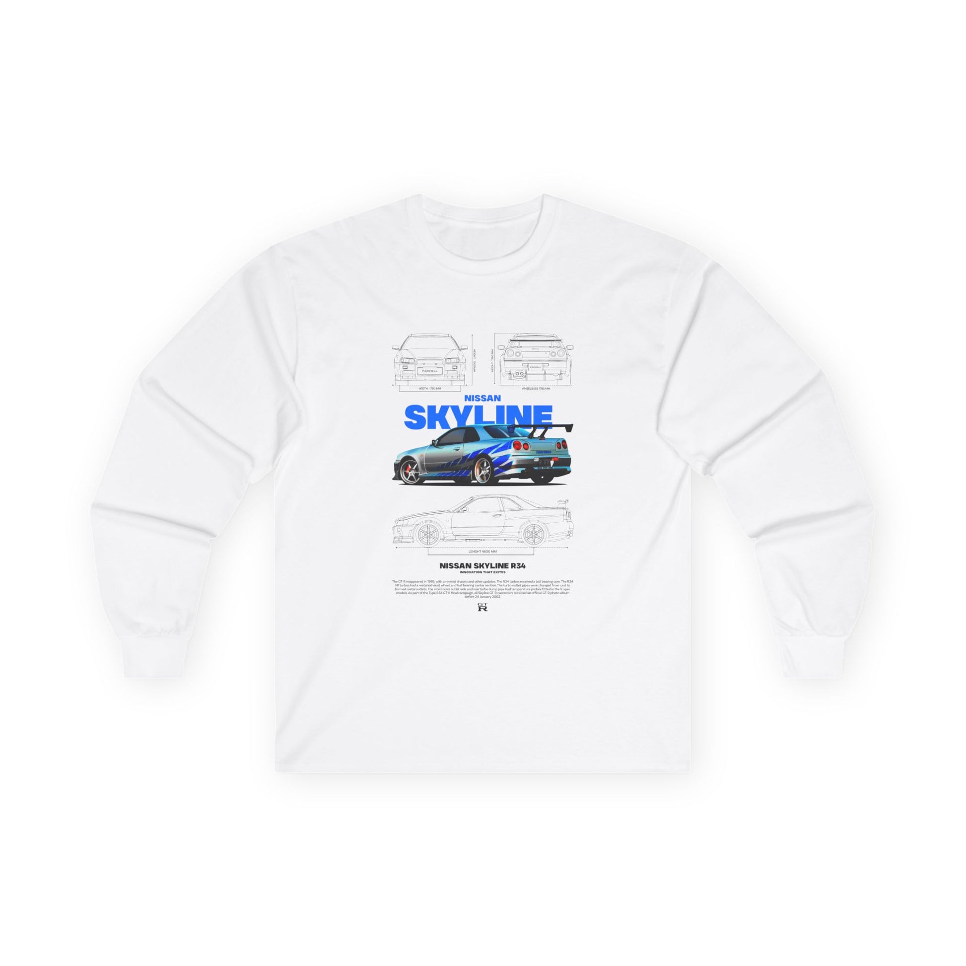 Nissan Skyline Long Sleeve Tee - Classic Car Enthusiast T-shirt - CreativeRino