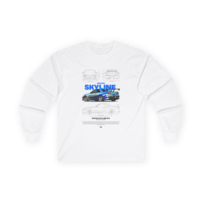 Nissan Skyline Long Sleeve Tee - Classic Car Enthusiast T-shirt - CreativeRino
