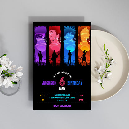 Jujutsu Kaisen Birthday Invitation Template - CreativeRino