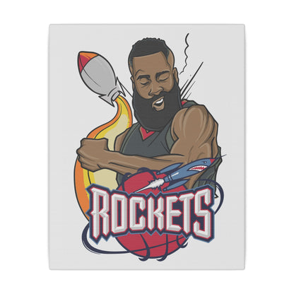 James Harden Canvas Wall Art, Rockets Fan Decor, Sports Art Print, Home Office Decoration, Unique Gift for Basketball Lovers - CreativeRino