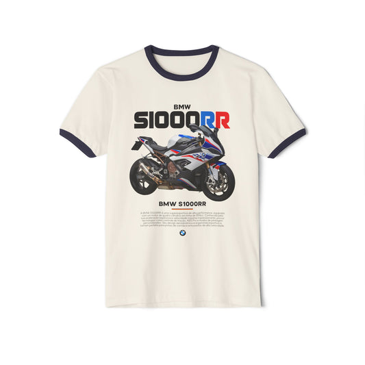 BMW S1000RR Unisex Cotton Ringer T-Shirt - Perfect for Motorcycle Enthusiasts - CreativeRino