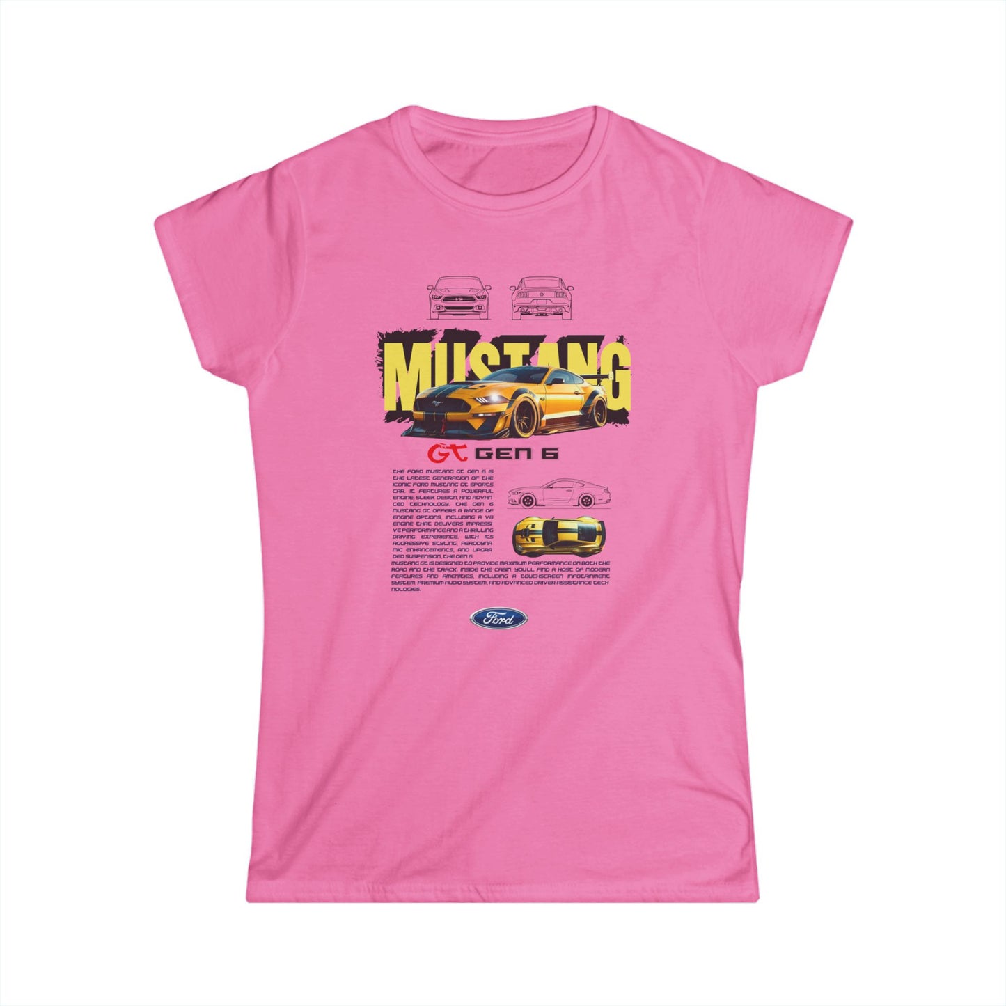 Ford Mustang Women's Softstyle Tee - Classic Car Enthusiast T-shirt - CreativeRino