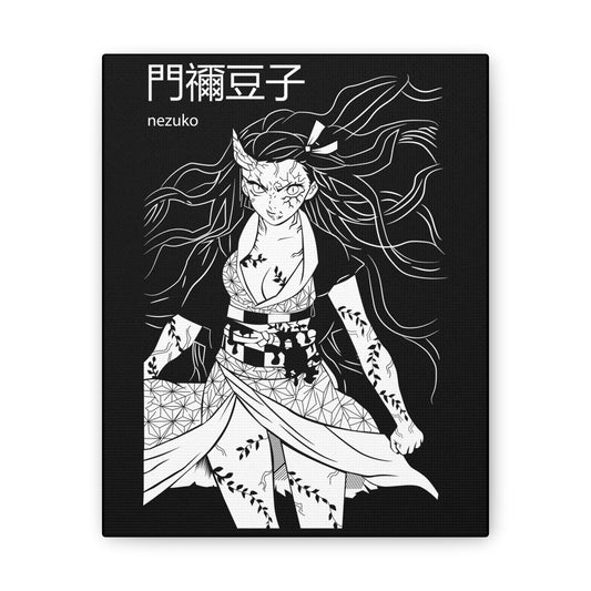 Nezuko Demon Slayer Canvas Art Print - Anime Wall Decor - CreativeRino