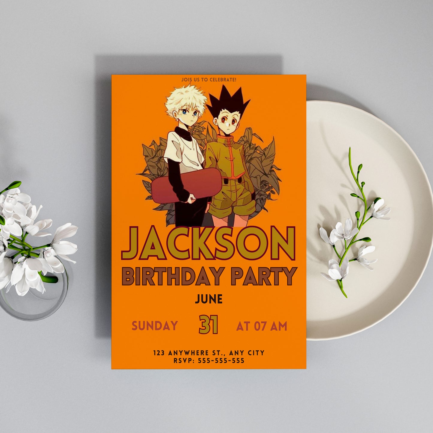 Hunter x Hunter Birthday Invitation Template - CreativeRino