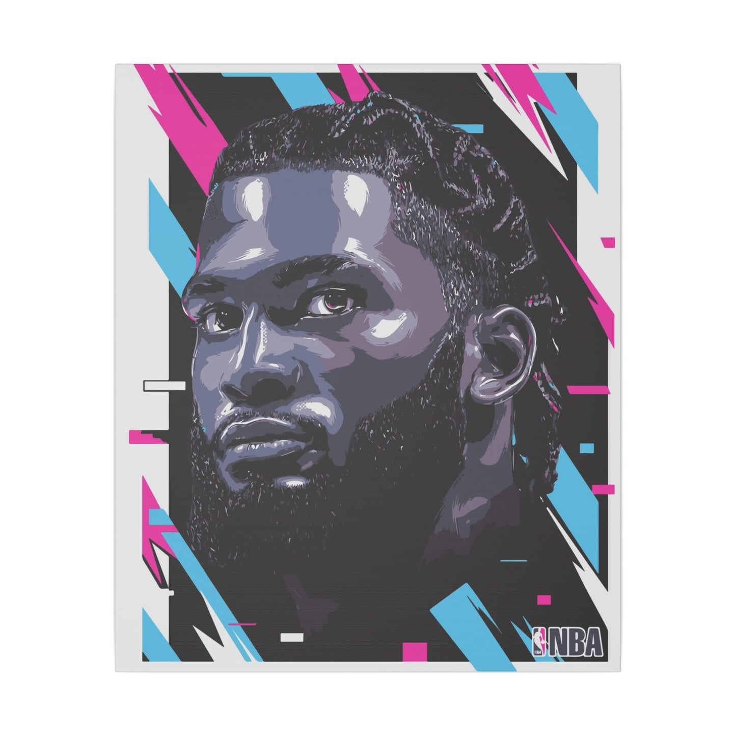 NBA Player Portrait Canvas Art - Stretched Matte Wall Decor - CreativeRino
