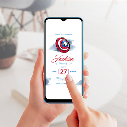 Captain America Birthday Invitation Template - CreativeRino