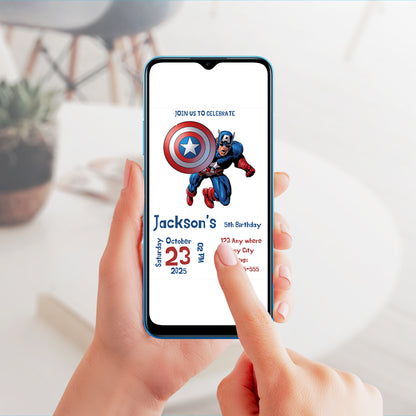 Captain America Birthday Invitation Template - CreativeRino