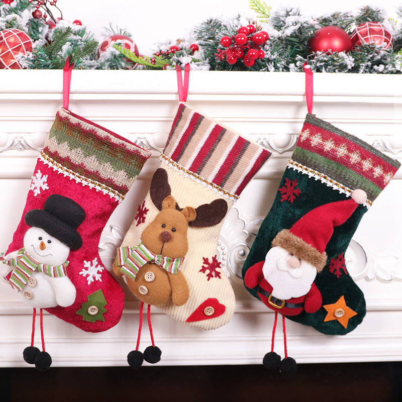 Medium 3D Christmas Character Socks | Cartoon Doll Accent Stockings, Gift Bag & Tree Pendant Decoration eprolo