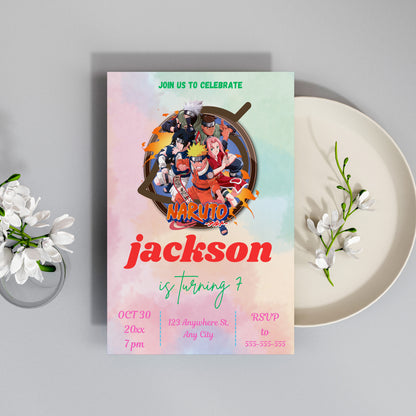 Naruto Birthday Invitation Template - CreativeRino