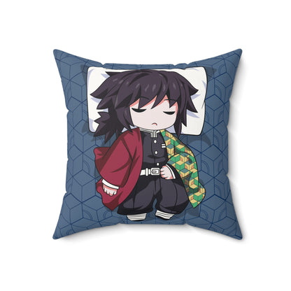 Anime Demon Slayer Character Faux Suede Square Pillow - Cozy Decor for Fans - CreativeRino