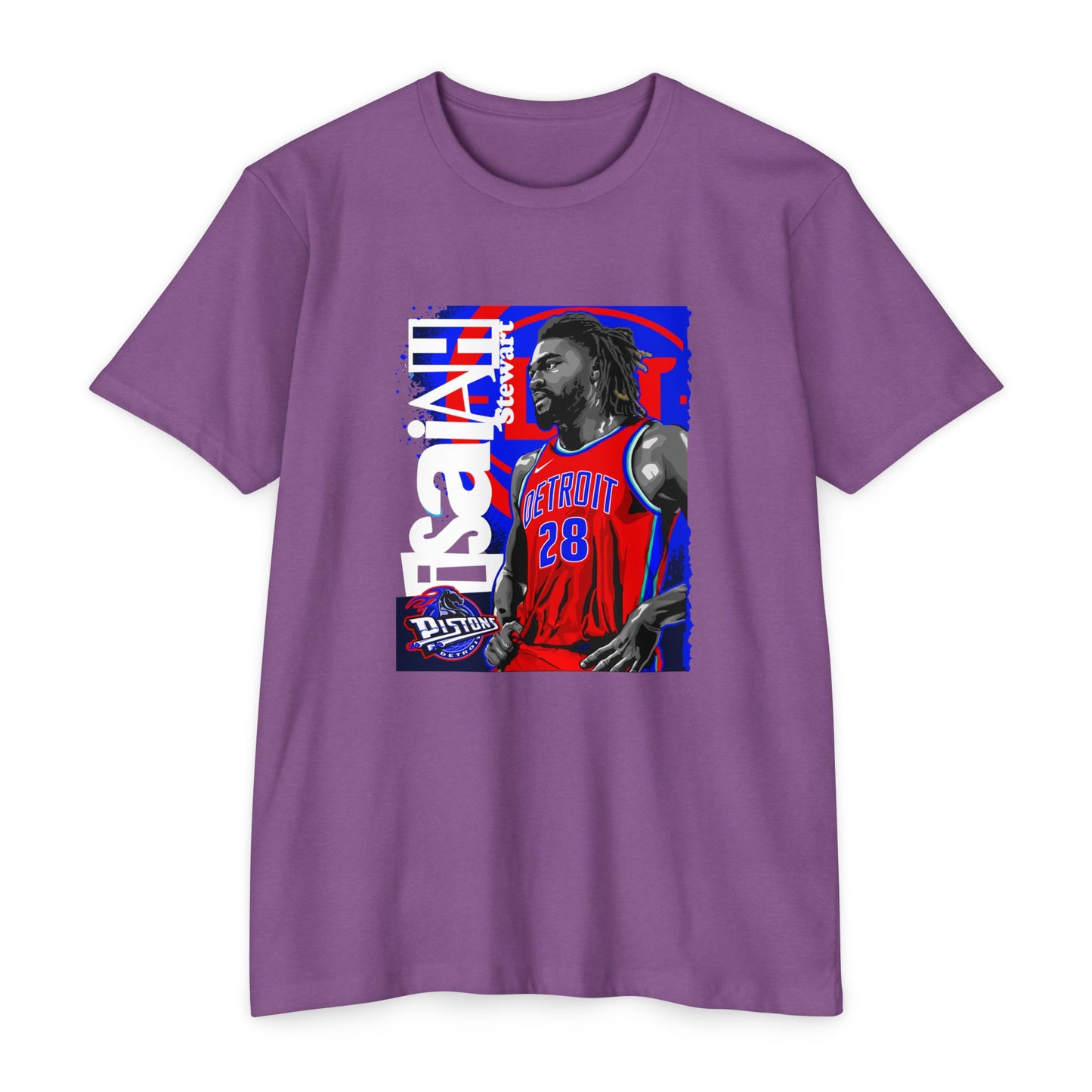 Isaiah Stewart Basketball Unisex CVC Jersey T-shirt - Vibrant Orange Graphic Tee - CreativeRino