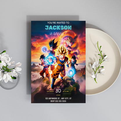 Dragonball Z Birthday Invitation Template - CreativeRino
