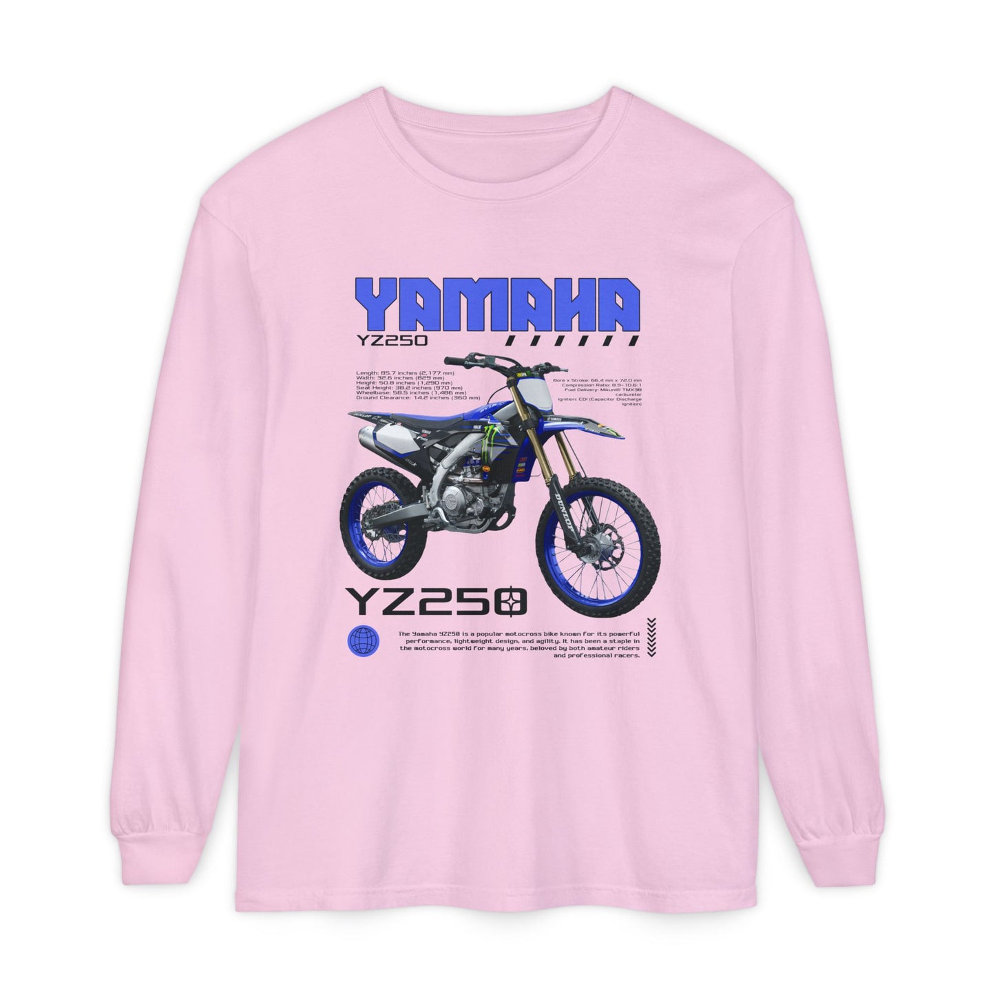 Yamaha YZ250 Long Sleeve Tee - Perfect T-shirt Gift for Motorcycle Enthusiasts - CreativeRino