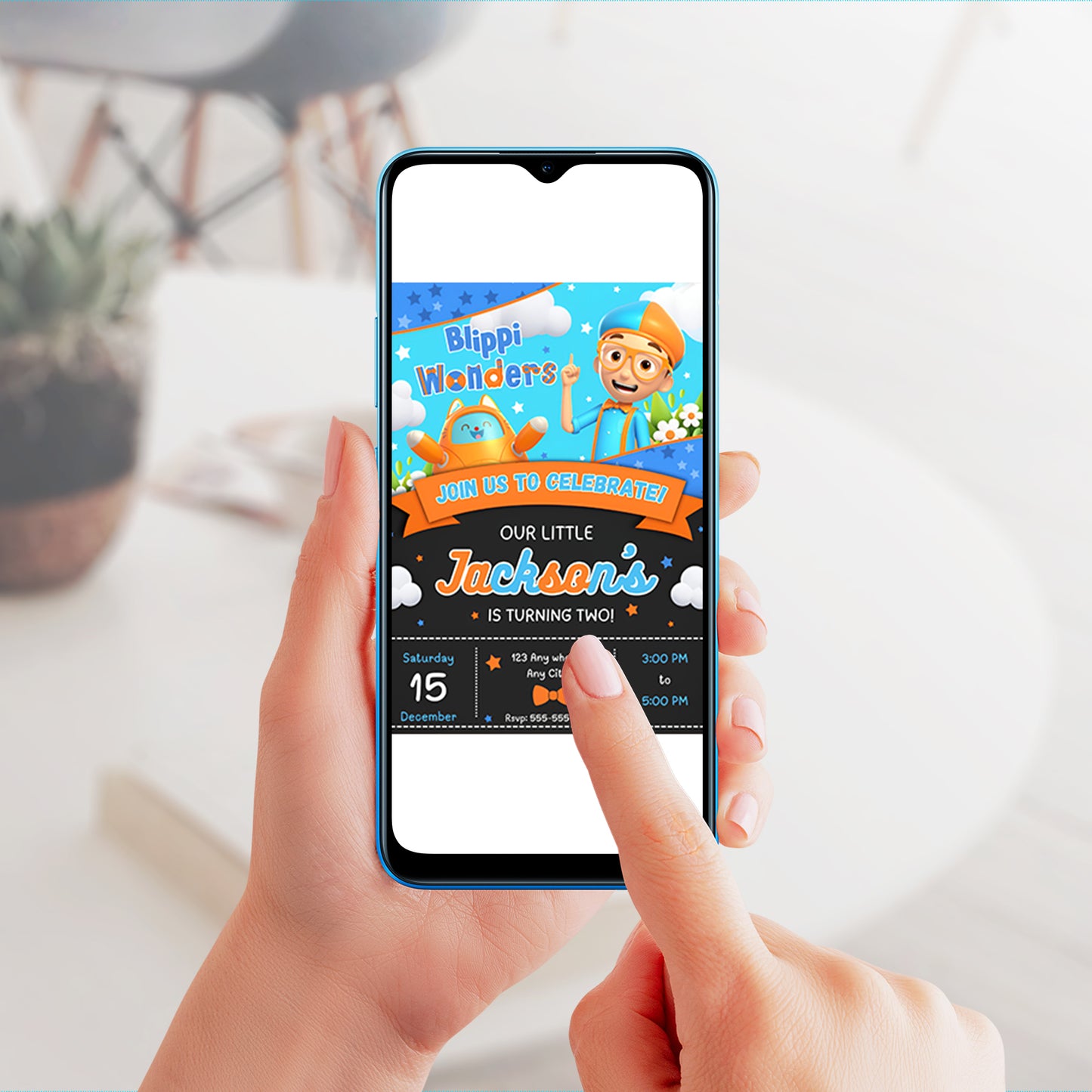 Blippi  Birthday Invitation Template - CreativeRino