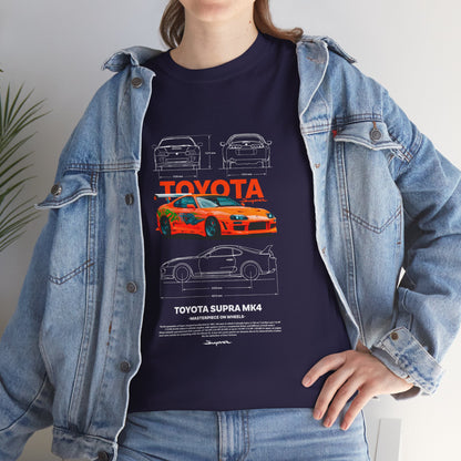 Toyota Supra MK4 Unisex Heavy Cotton Tee - Car Enthusiast Shirt - CreativeRino
