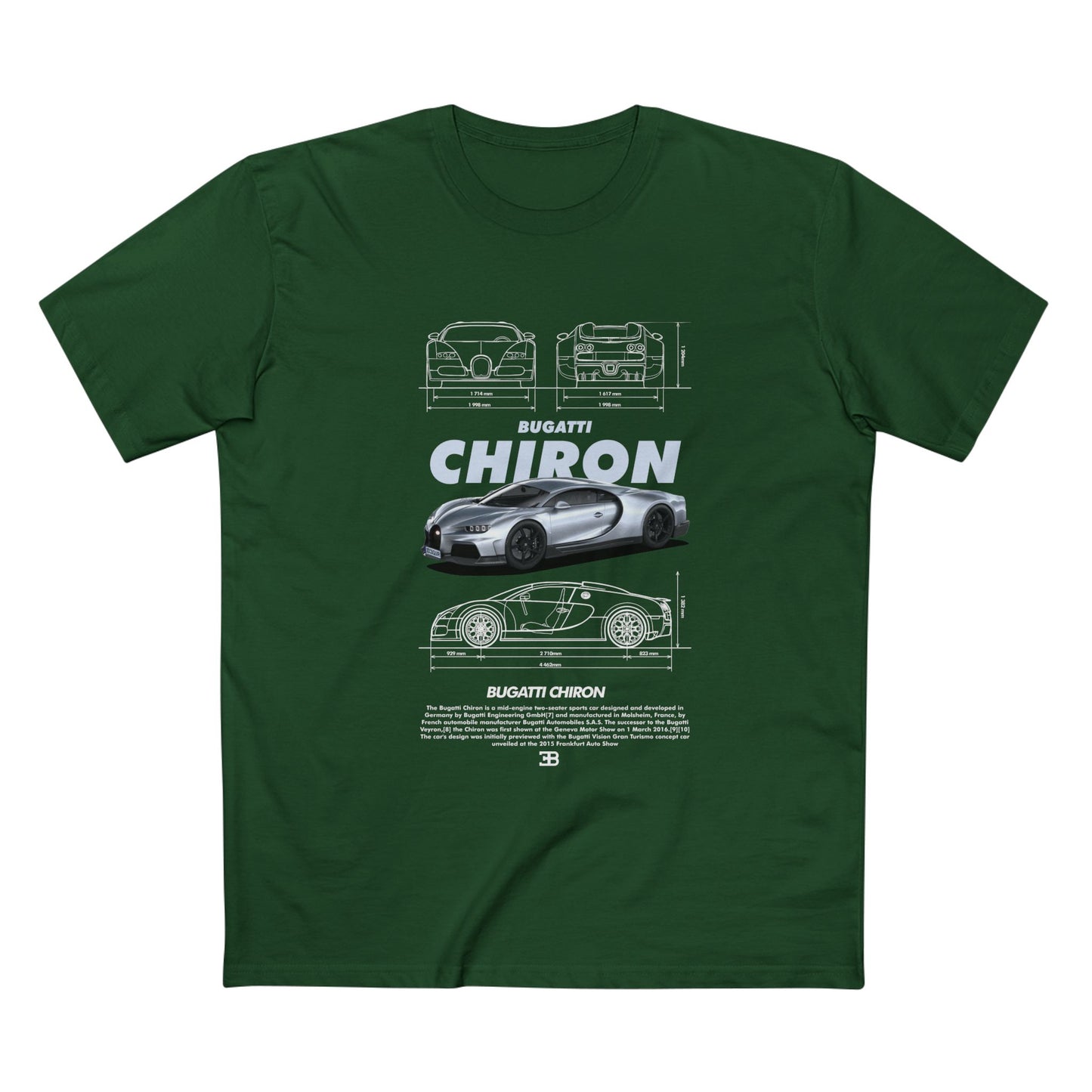 Bugatti Chiron Graphic Tee - Perfect for Auto Enthusiasts - CreativeRino