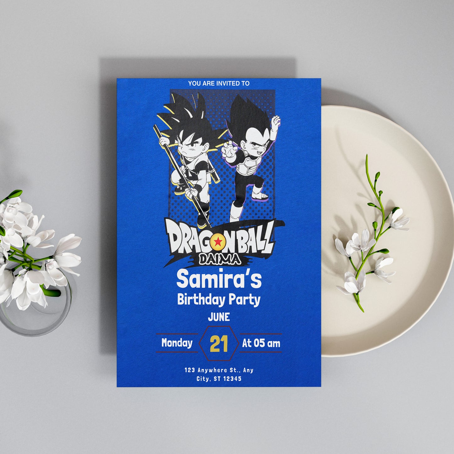 Dragonball Daima Birthday Invitation Template