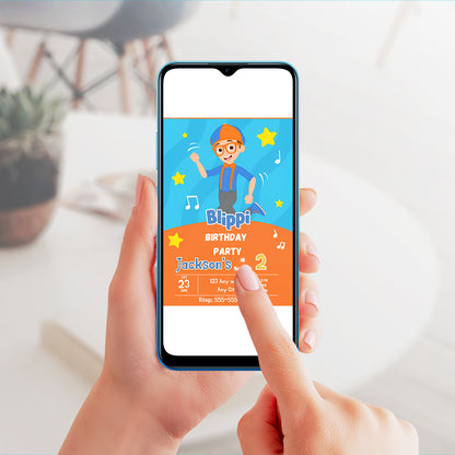 Blippi  Birthday Invitation Template - CreativeRino