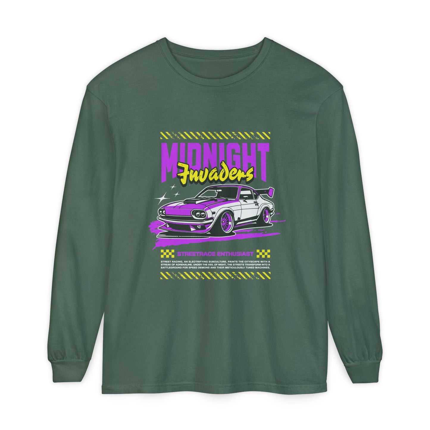 Midnight Fruders Car Graphic Unisex Long Sleeve T-Shirt - Perfect for Auto Enthusiasts - CreativeRino