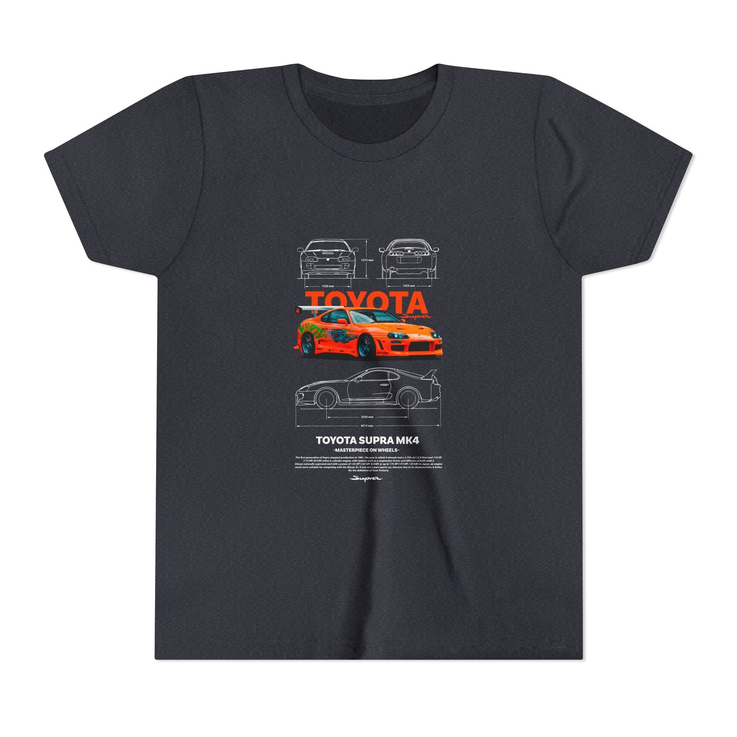 Toyota Supra MK4 Car Youth  Tee - Cool Graphic Short Sleeve T-Shirt - CreativeRino
