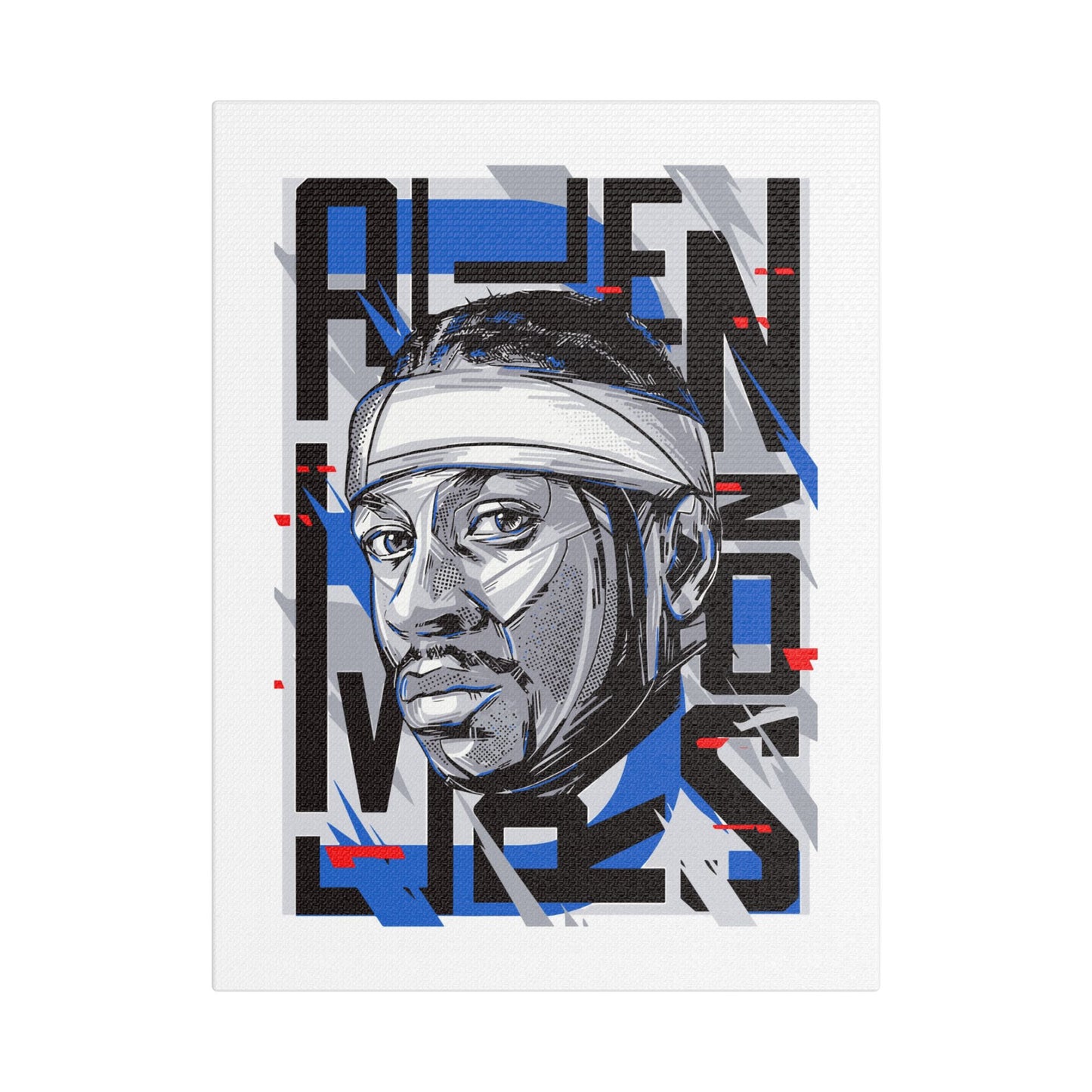 Allen Iverson Art Satin Canvas - Stretched Wall Decor Featuring Iconic Basketball Wall Art - CreativeRino