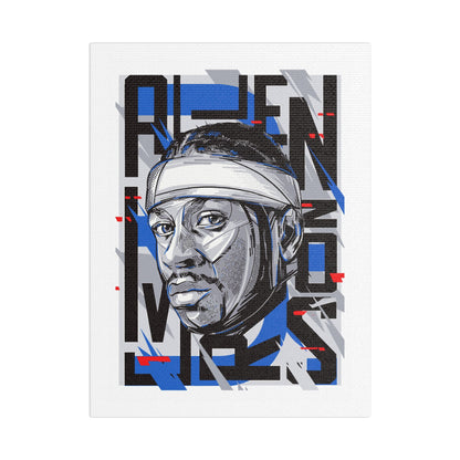 Allen Iverson Art Satin Canvas - Stretched Wall Decor Featuring Iconic Basketball Wall Art - CreativeRino