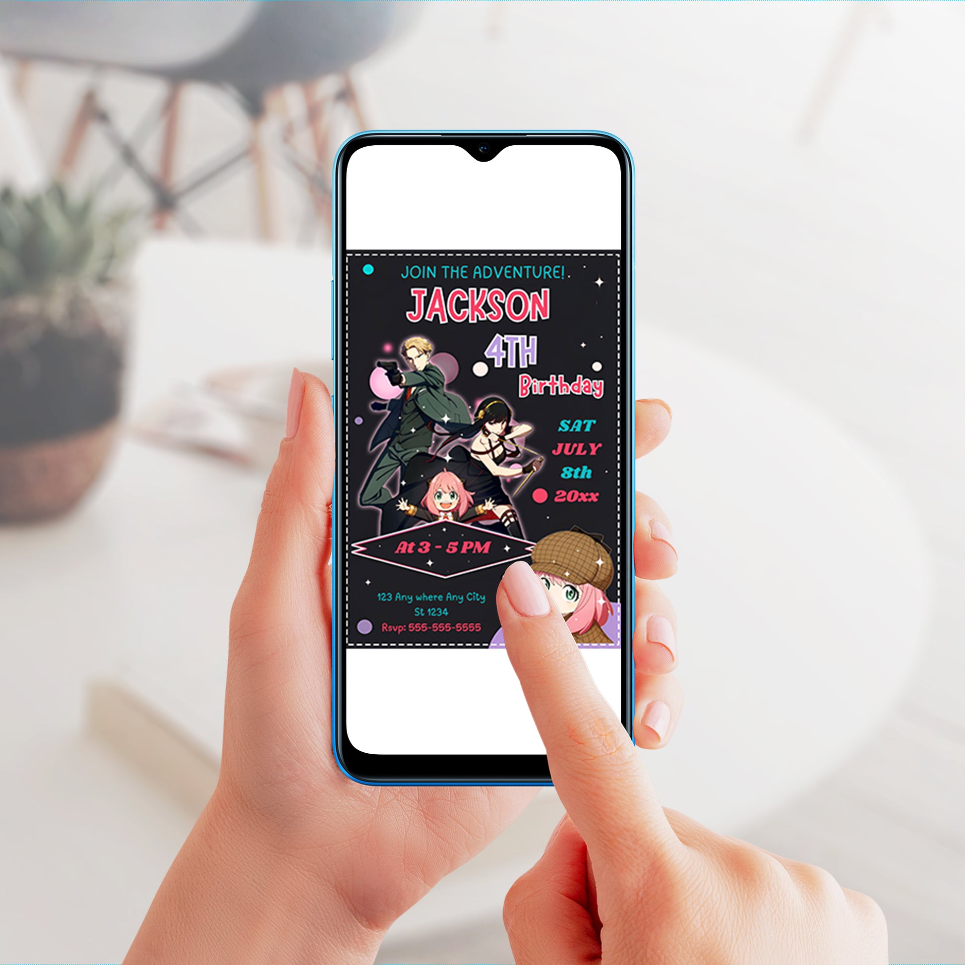Spy × Family Birthday Invitation Template - CreativeRino