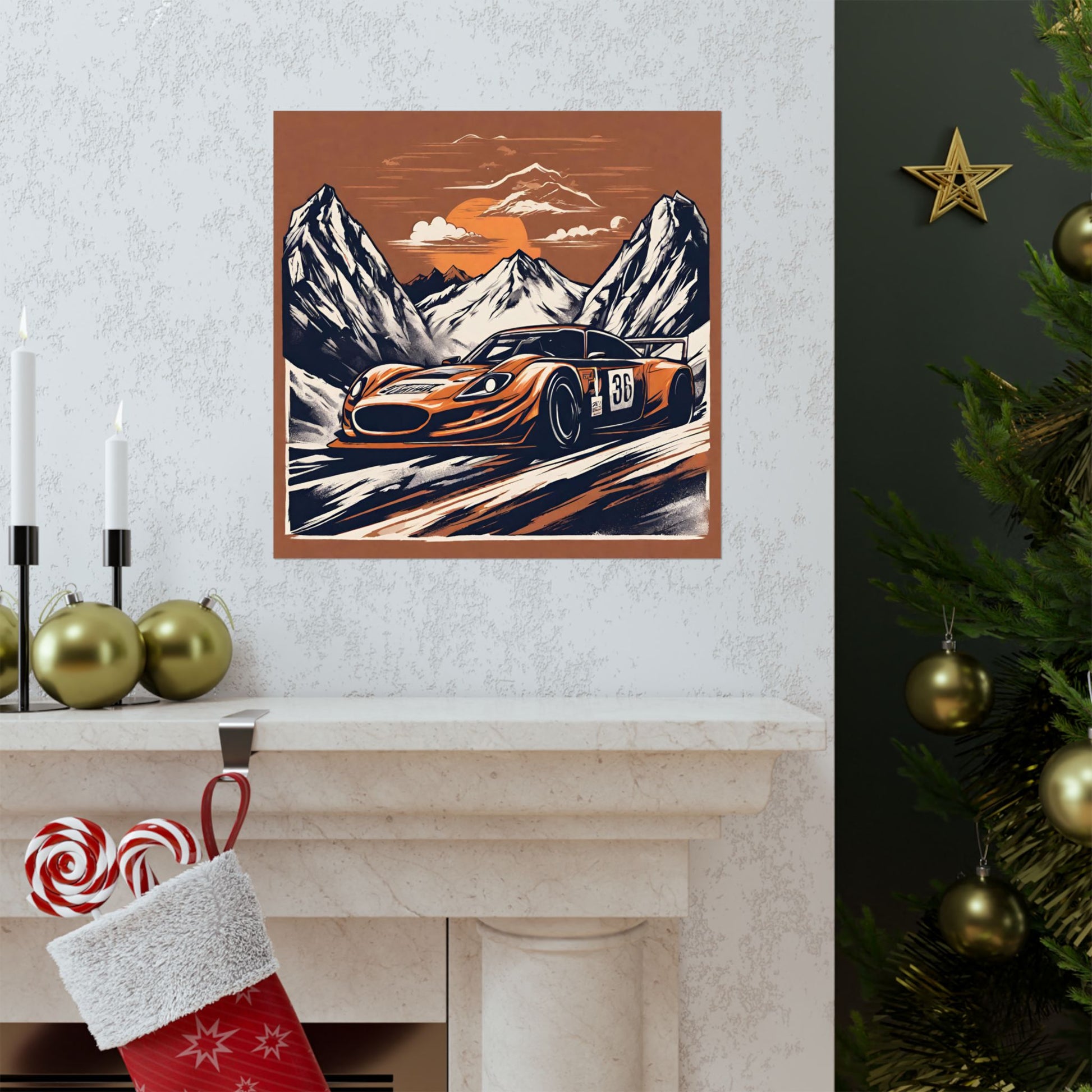 Mountain Racer Matte Vertical Poster - Vintage Car Art for Auto Enthusiasts - CreativeRino