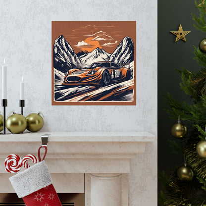Mountain Racer Matte Vertical Poster - Vintage Car Art for Auto Enthusiasts - CreativeRino