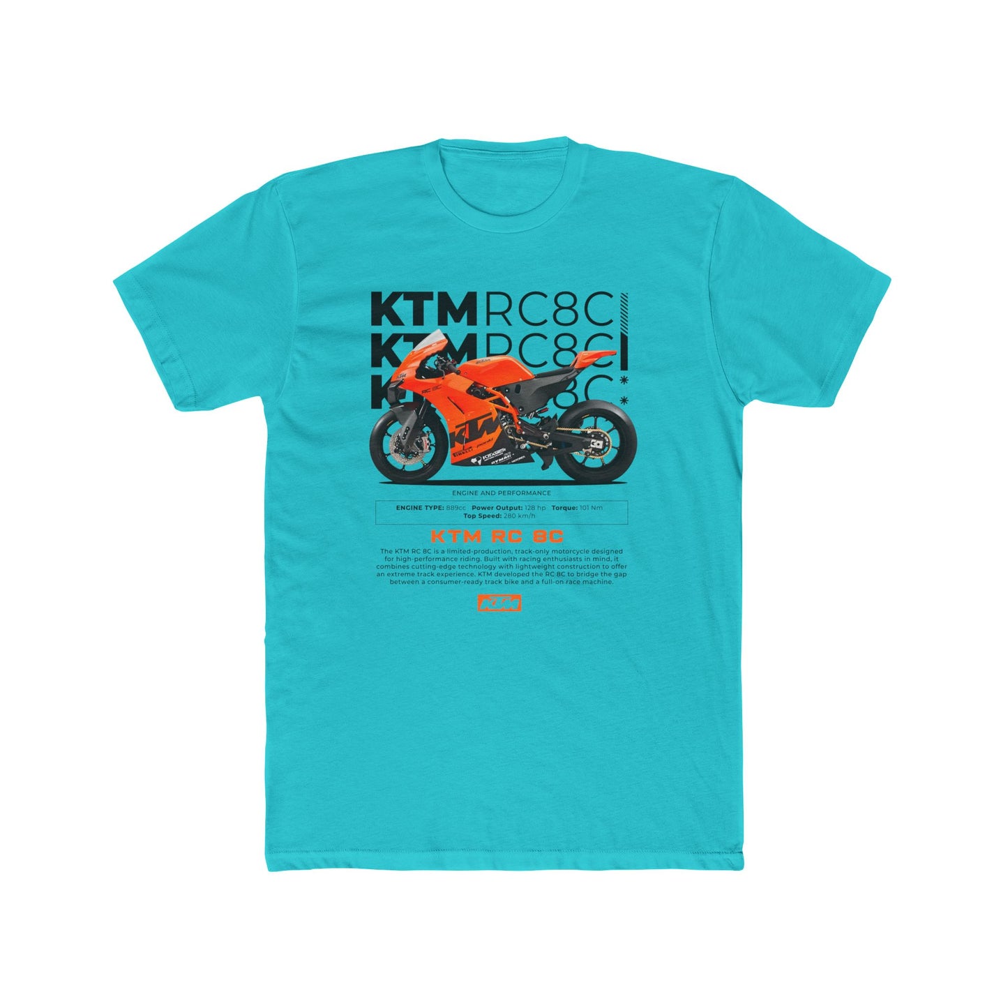 KTM RC BC Motorcycle Unisex Cotton Crew Tee - Perfect T-shirt for Riders & Fans - CreativeRino