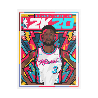 Dwyane Wade NBA 2K20 Legend Edition Satin Canvas Wall Art - CreativeRino