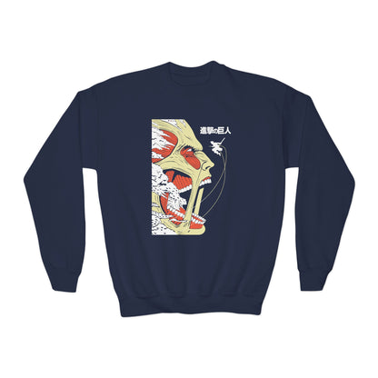 Attack on Titan Youth Crewneck Sweatshirt - Anime-Inspired Design for Fans - CreativeRino