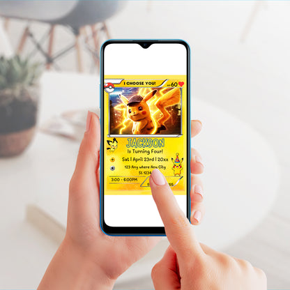 Pokemon Card Birthday Invitation Template - CreativeRino