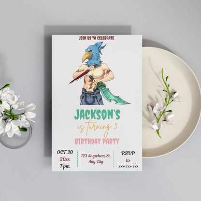 Shangri La Frontier Birthday Invitation Template - CreativeRino