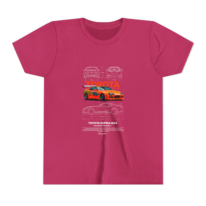 Toyota Supra MK4 Car Youth  Tee - Cool Graphic Short Sleeve T-Shirt - CreativeRino