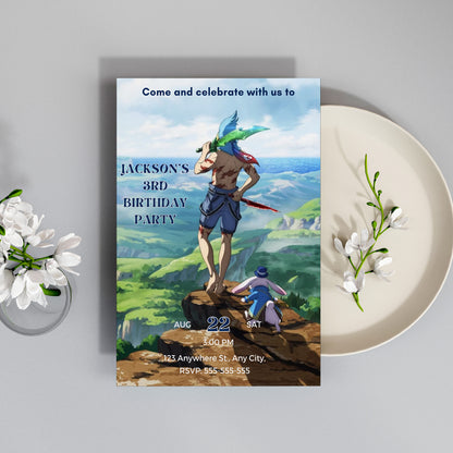 Shangri La Frontier Birthday Invitation Template - CreativeRino