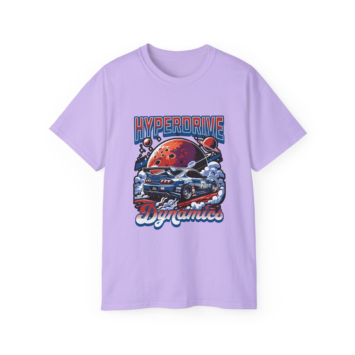 Hyperdrive Dynamics Unisex Ultra Cotton Tee - Retro Space Car Graphic T-Shirt - CreativeRino