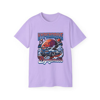 Hyperdrive Dynamics Unisex Ultra Cotton Tee - Retro Space Car Graphic T-Shirt - CreativeRino