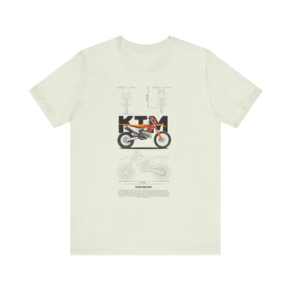 KTM 250 EXC Motorcycle Blueprint Unisex Jersey T-shirt - CreativeRino