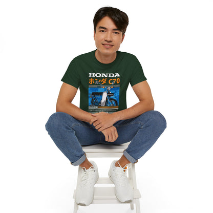 Honda C70 Retro Unisex Ultra Cotton Tee - Vintage Motorcycle Graphic T-shirt - CreativeRino
