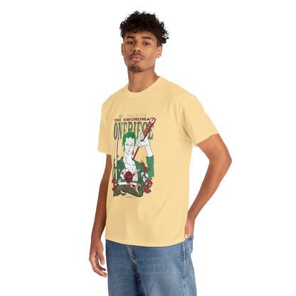 Anime Unisex Heavy Cotton Tee - One Piece Zoro Graphic T-shirt - CreativeRino