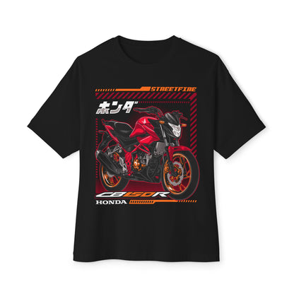 Streetfire Honda Unisex Oversized Boxy Tee -  Motorcycle Graphic T-shirt - CreativeRino